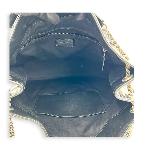 Niki Tote Bag Black in Calfskin, Ruthenium hardware