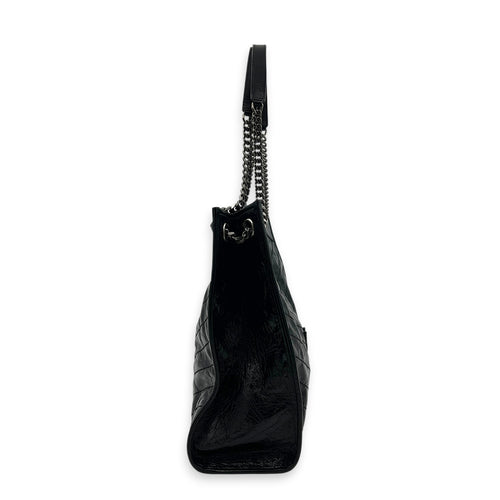 Niki Tote Bag Black in Calfskin, Ruthenium hardware