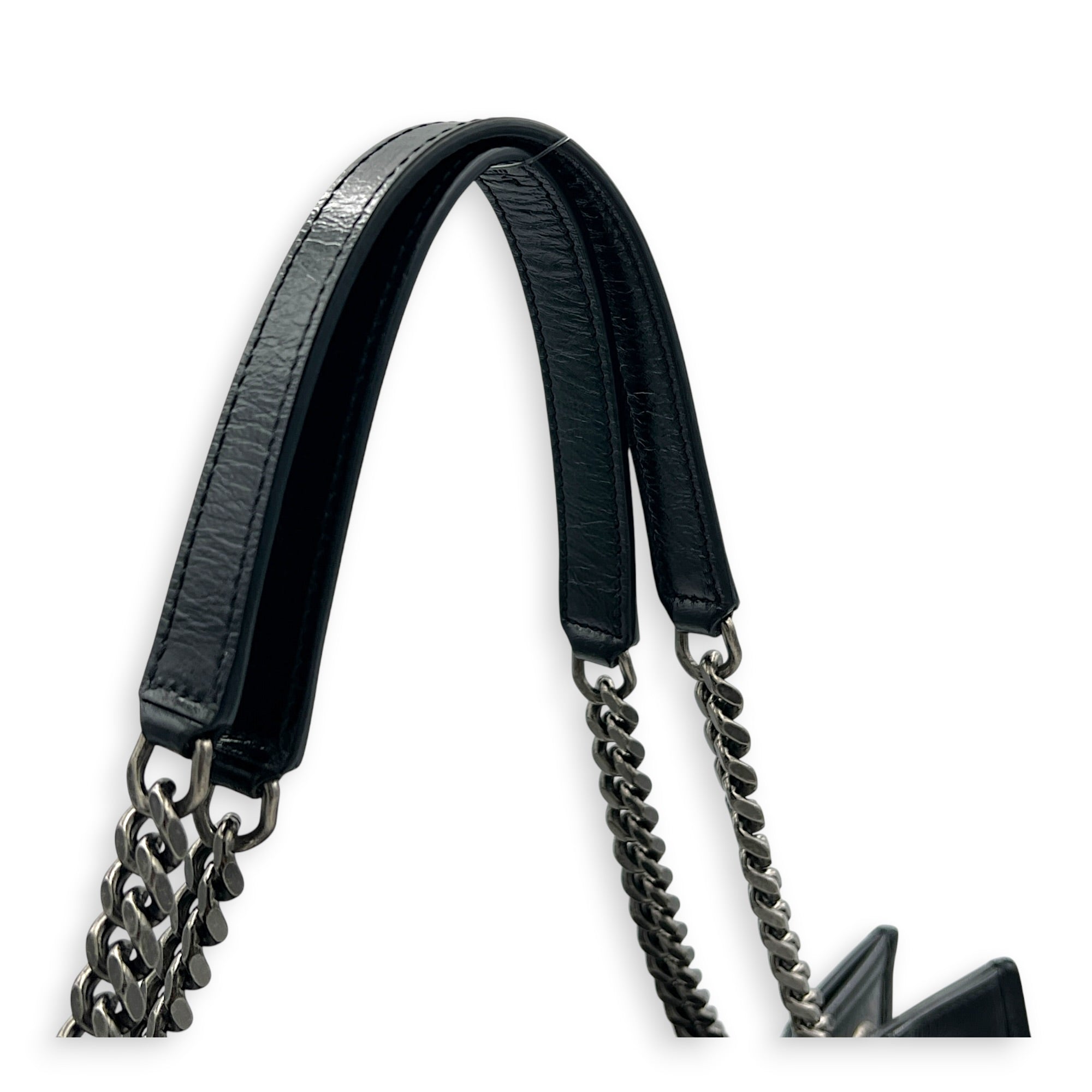 Niki Tote Bag Black in Calfskin, Ruthenium hardware