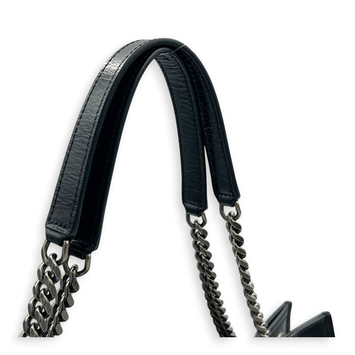 Niki Tote Bag Black in Calfskin, Ruthenium hardware
