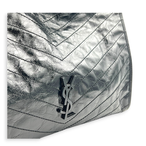 Niki Tote Bag Black in Calfskin, Ruthenium hardware