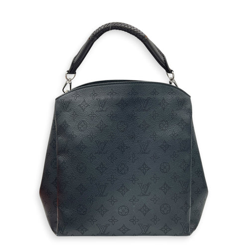 Babylone Shoulder Bag Black in Mahina Leather, Silver hardware