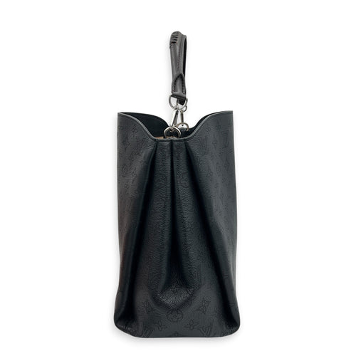 Babylone Shoulder Bag Black in Mahina Leather, Silver hardware