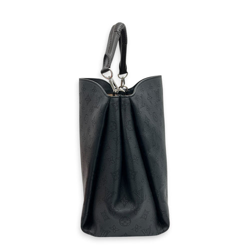 Babylone Shoulder Bag Black in Mahina Leather, Silver hardware