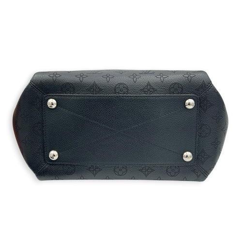 Babylone Shoulder Bag Black in Mahina Leather, Silver hardware