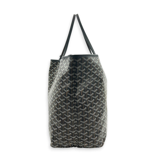 Saint Louis Tote Bag GM Black in Coated Canvas, Silver hardware