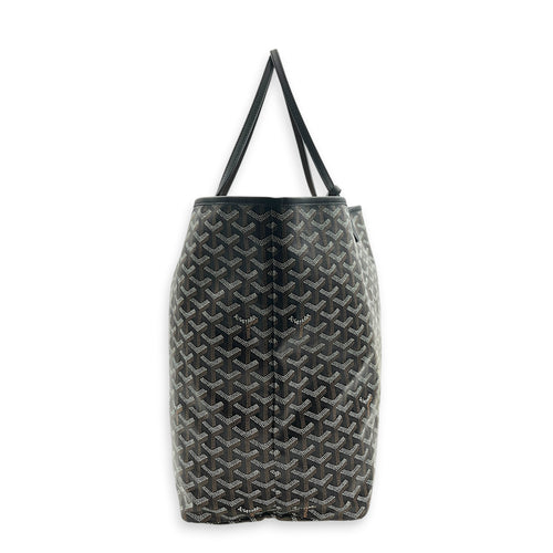 Saint Louis Tote Bag GM Black in Coated Canvas, Silver hardware