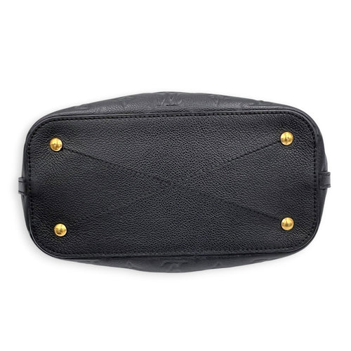 Mazarine Top Handle Bag Black in Empreinte Leather, Gold hardware