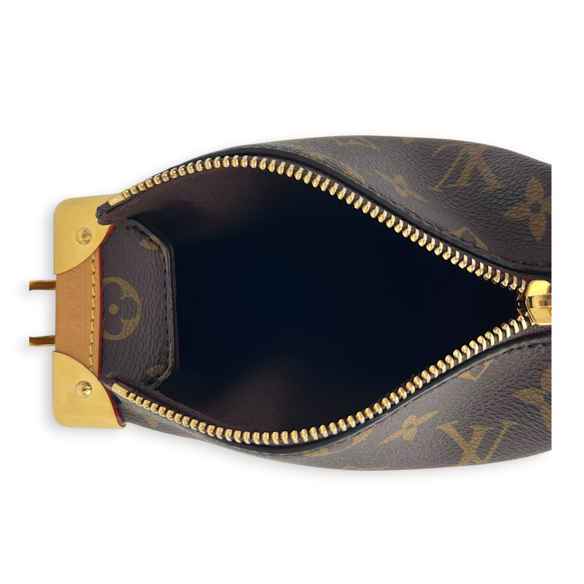 Side Trunk PM Brown Crossbody Bag in Coated Canvas, Gold hardware