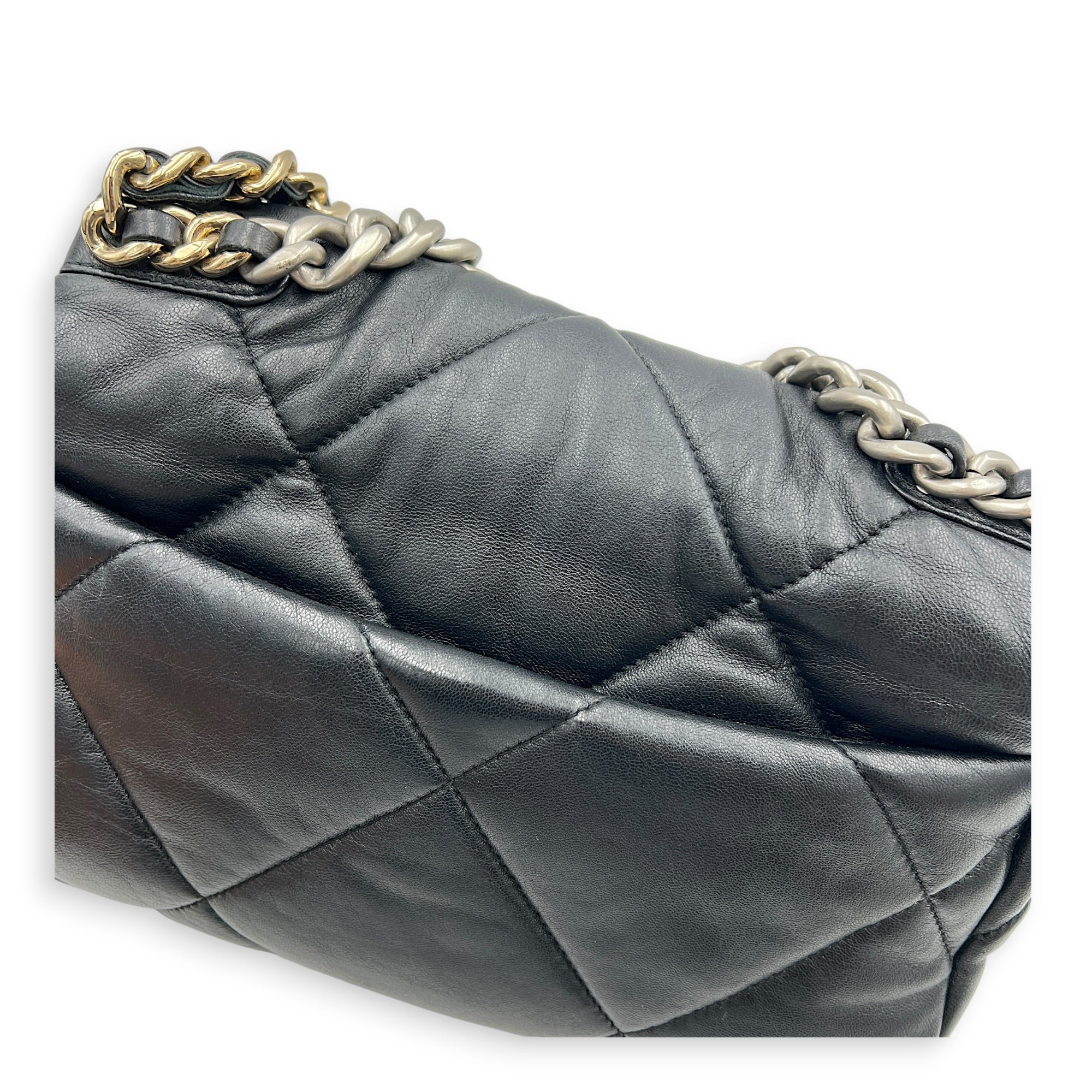 C19 Shoulder Bag Black in Lambskin, Mixed hardware