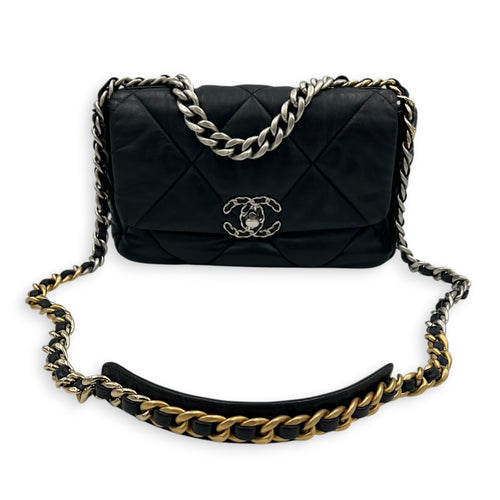 C19 Shoulder Bag Black in Lambskin, Mixed hardware