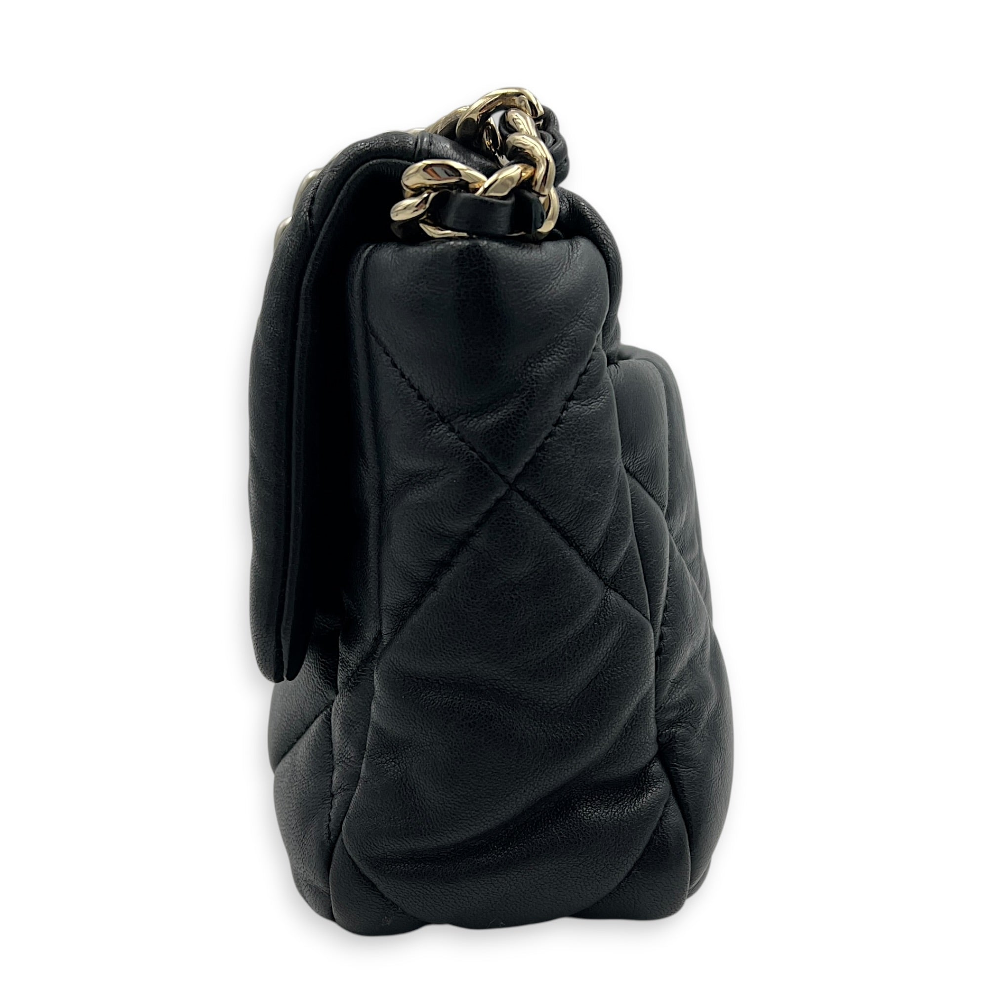 C19 Shoulder Bag Black in Lambskin, Mixed hardware