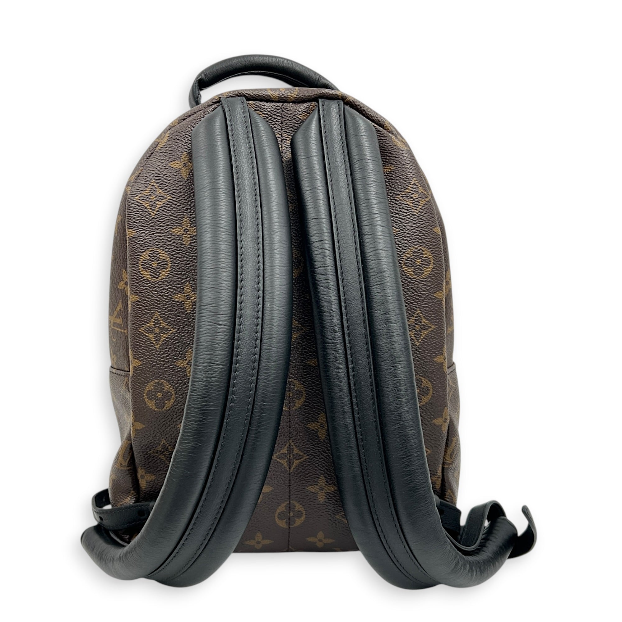Palm Springs Backpack PM Brown in Monogram Coated Canvas, Gold hardware
