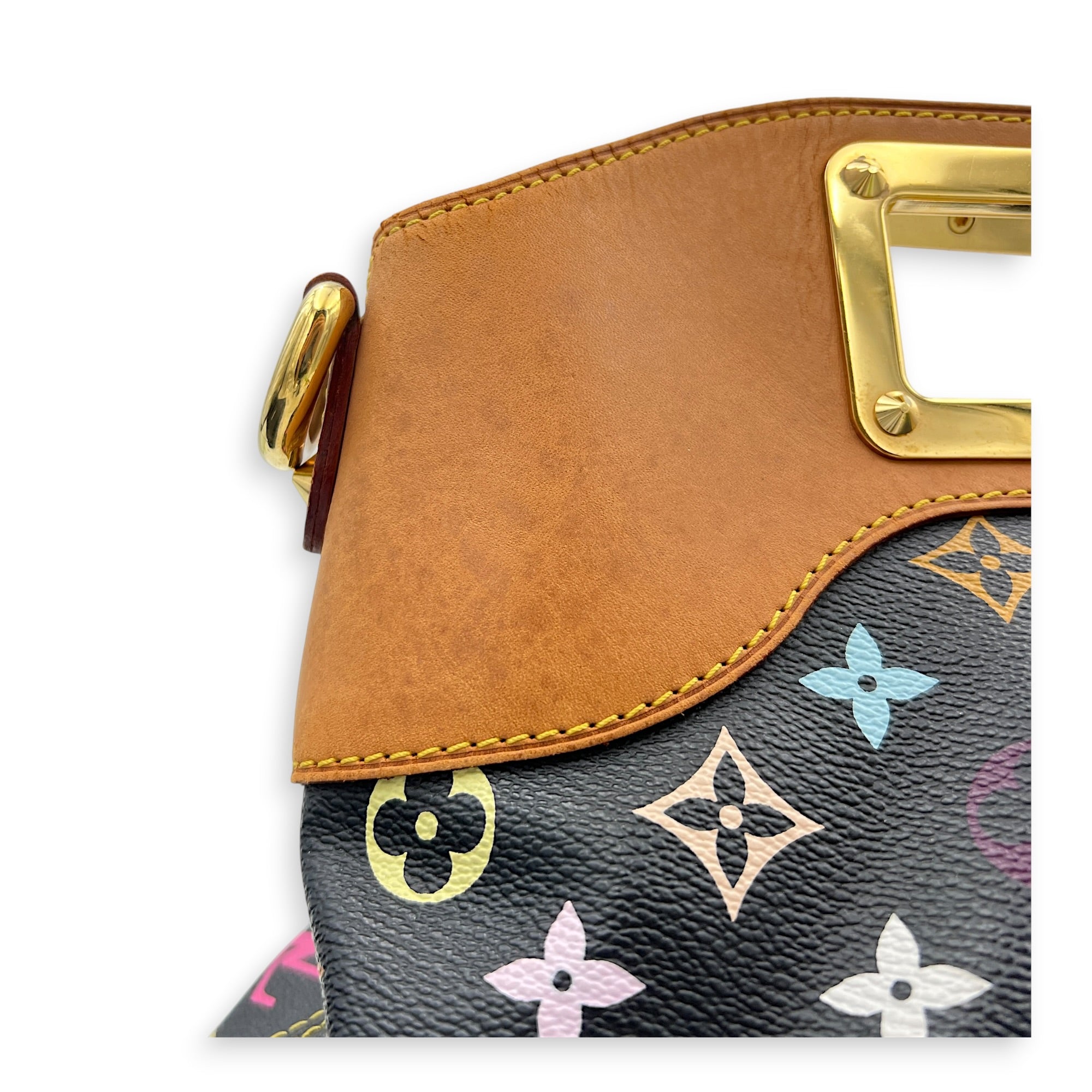 Judy Shoulder Bag Multi-colour in Monogram Coated Canvas, Gold hardware