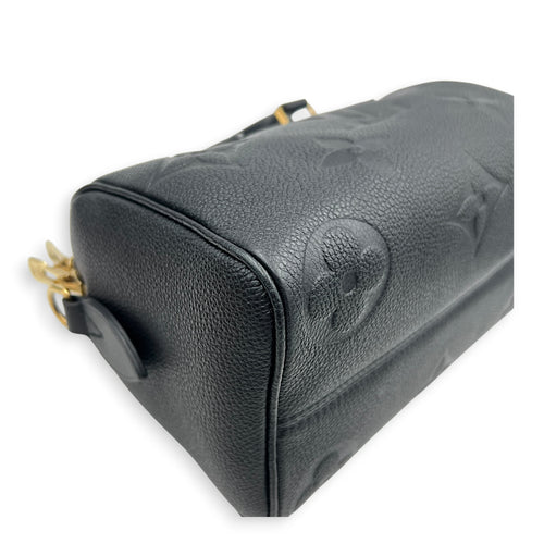 Speedy Bandouliere Top Handle Bag 20 Black in Empreinte Leather, Gold hardware