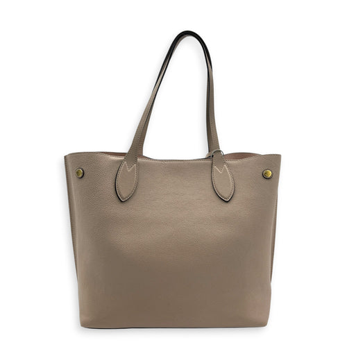 Lock Me Tote Bag Beige in Calfskin, Gold hardware