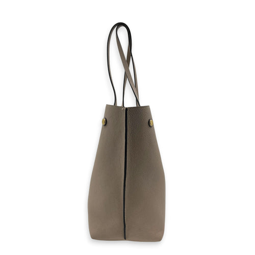 Lock Me Tote Bag Beige in Calfskin, Gold hardware