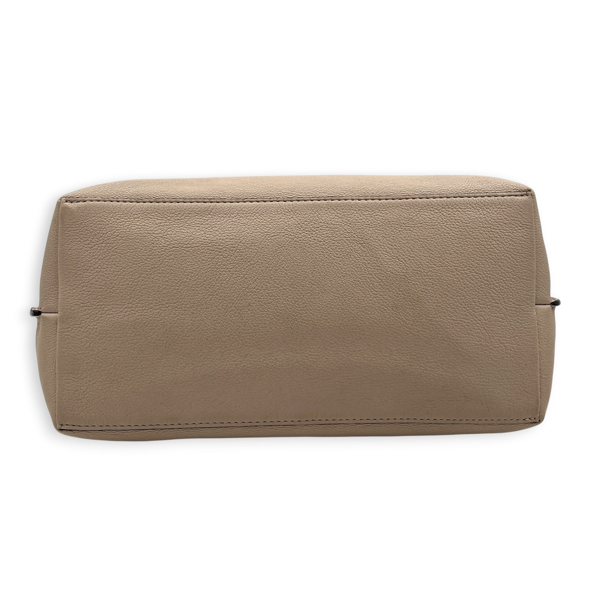 Lock Me Tote Bag Beige in Calfskin, Gold hardware