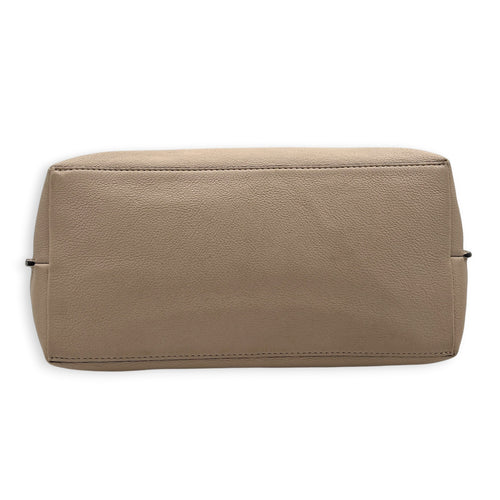 Lock Me Tote Bag Beige in Calfskin, Gold hardware