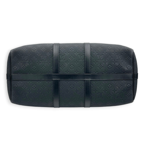 Keepall Bandouliere 50 Black Top Handle Bag in Taurillon Leather, Black hardware