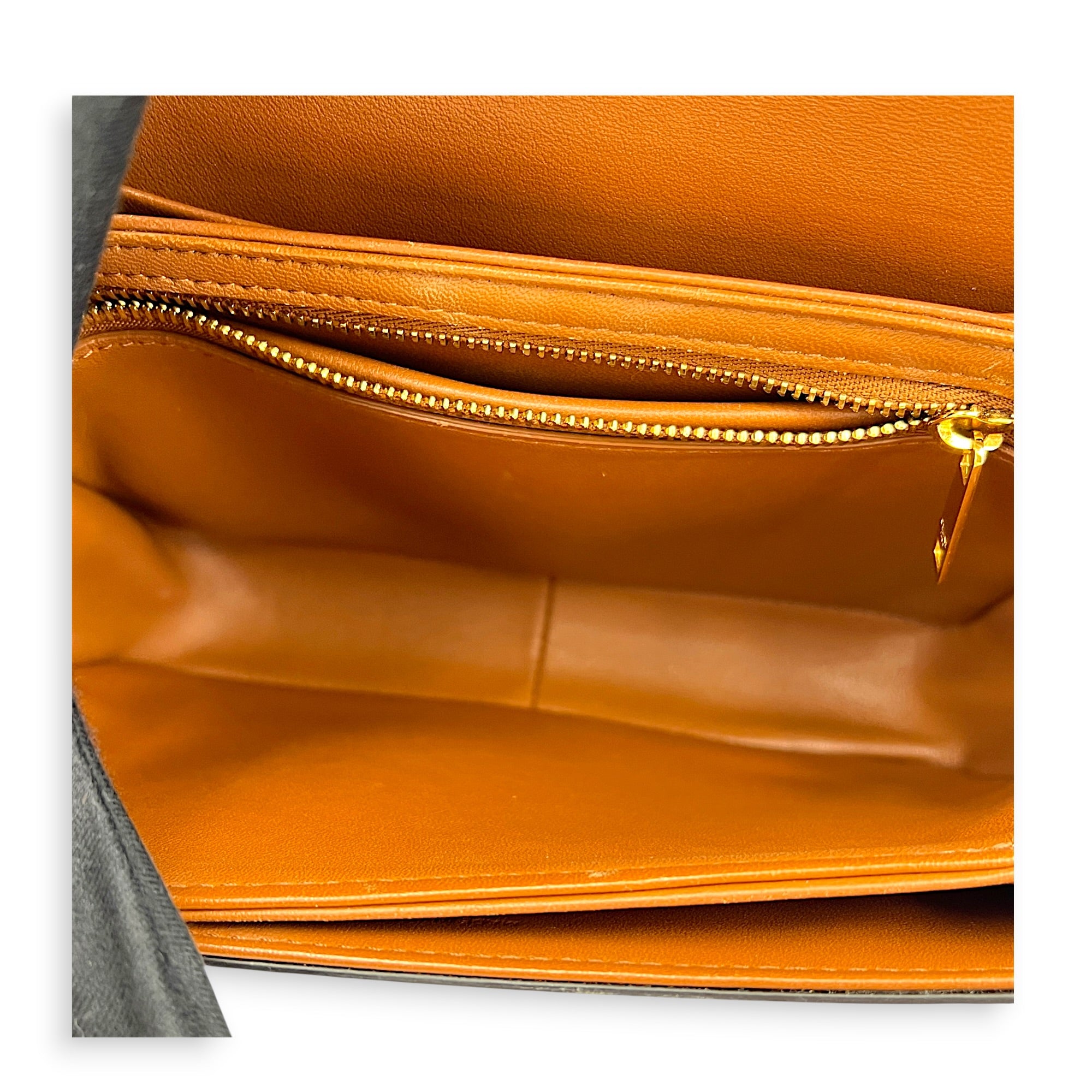 Triomphe Shoulder Bag Teen Brown in Coated Canvas, Gold hardware