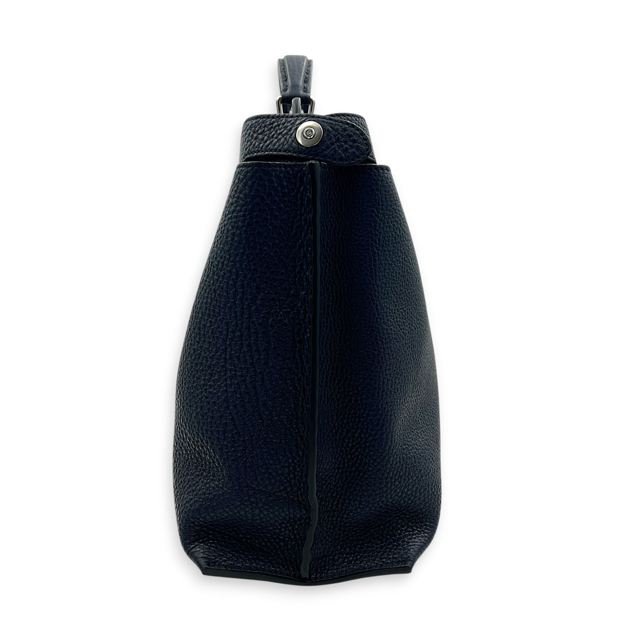 Peekaboo Iconic Essential Business Top Handle Bag Blue in Calfskin, Silver hardware