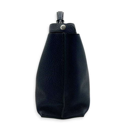 Peekaboo Iconic Essential Business Top Handle Bag Blue in Calfskin, Silver hardware