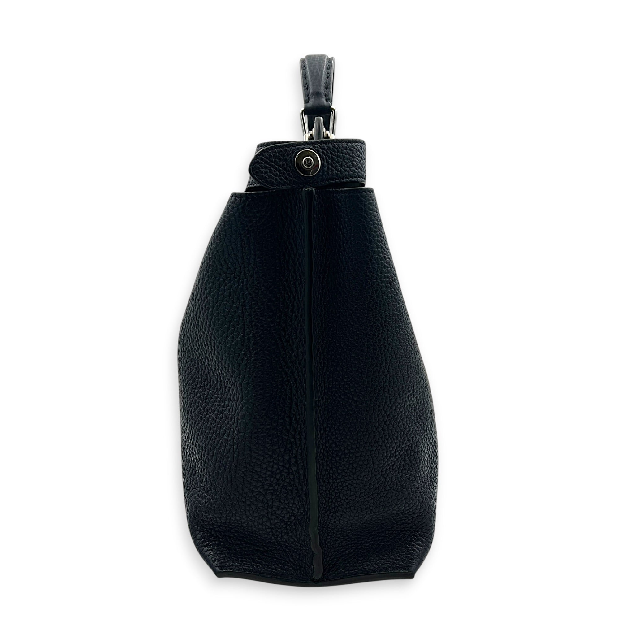 Peekaboo Iconic Essential Business Top Handle Bag Blue in Calfskin, Silver hardware