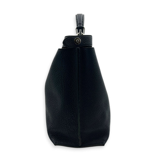 Peekaboo Iconic Essential Business Top Handle Bag Blue in Calfskin, Silver hardware