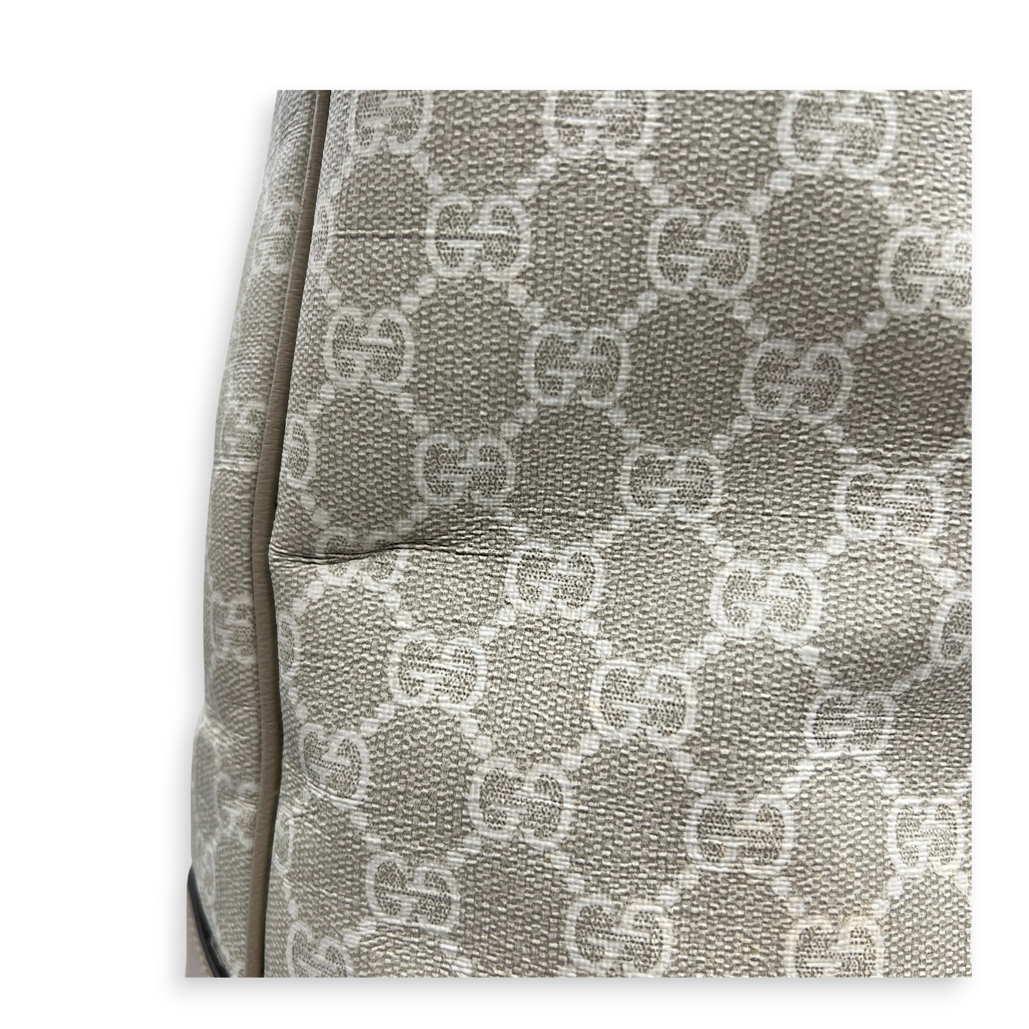 Ophidia Tote Bag Beige in Coated Canvas, Gold hardware