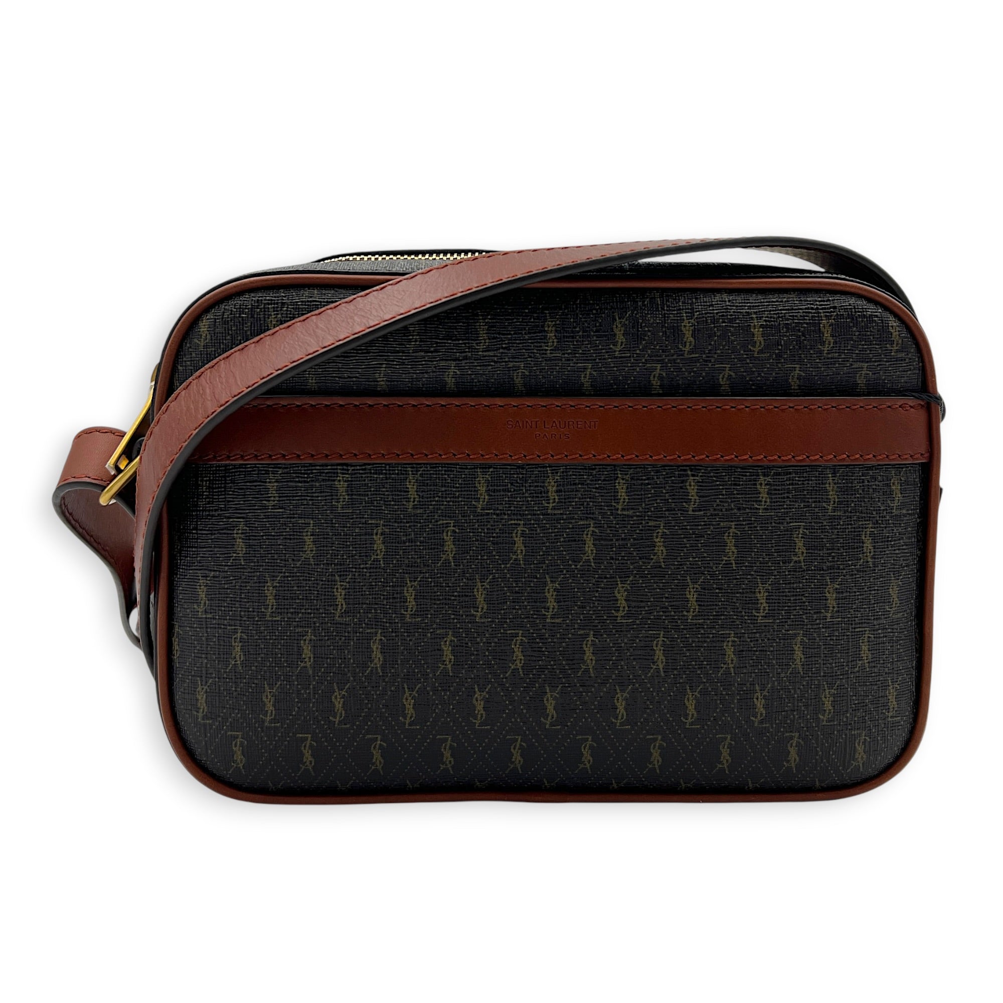 Le Monogram Shoulder Bag Brown in Coated Canvas, Gold hardware