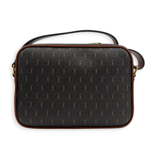 Le Monogram Shoulder Bag Brown in Coated Canvas, Gold hardware