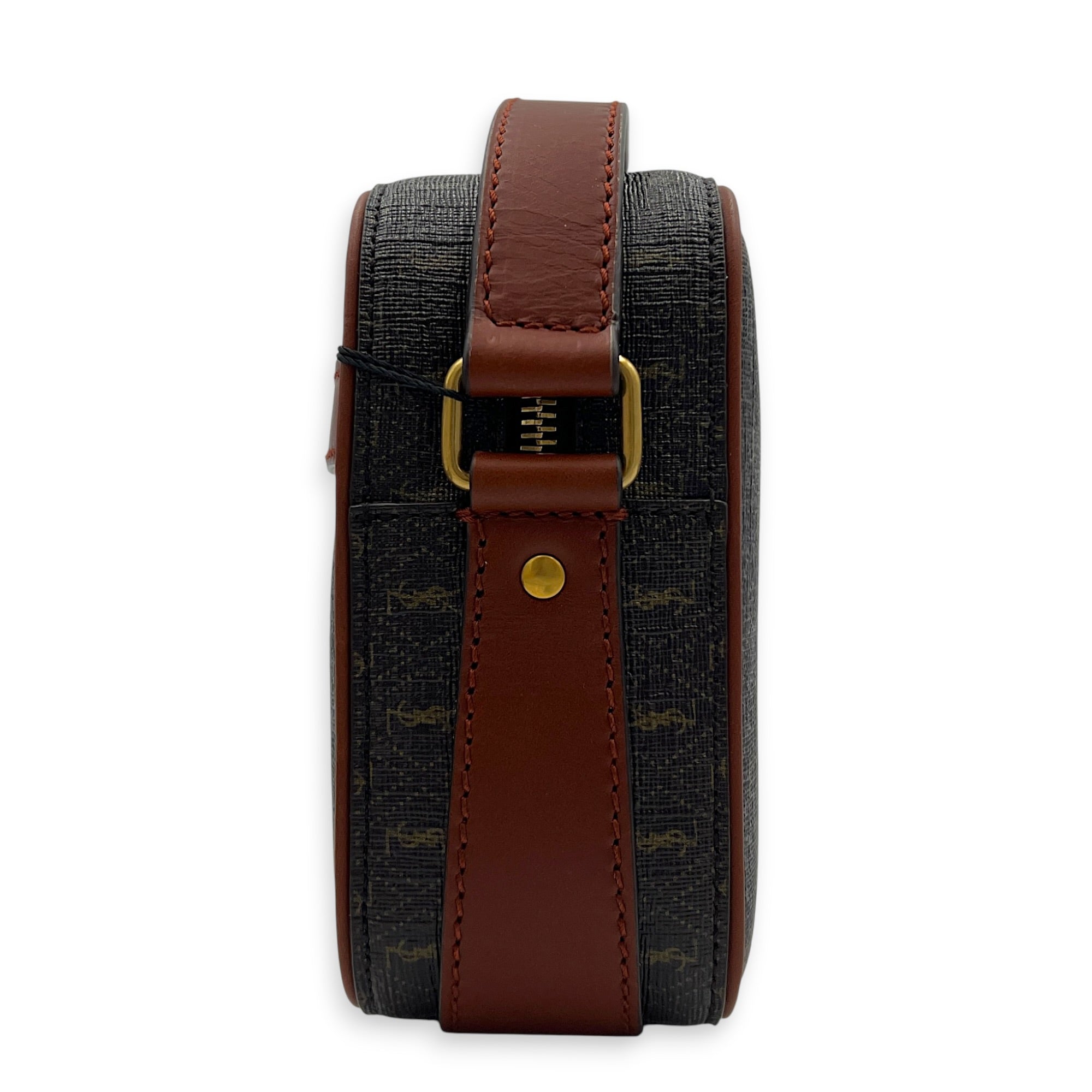 Le Monogram Shoulder Bag Brown in Coated Canvas, Gold hardware