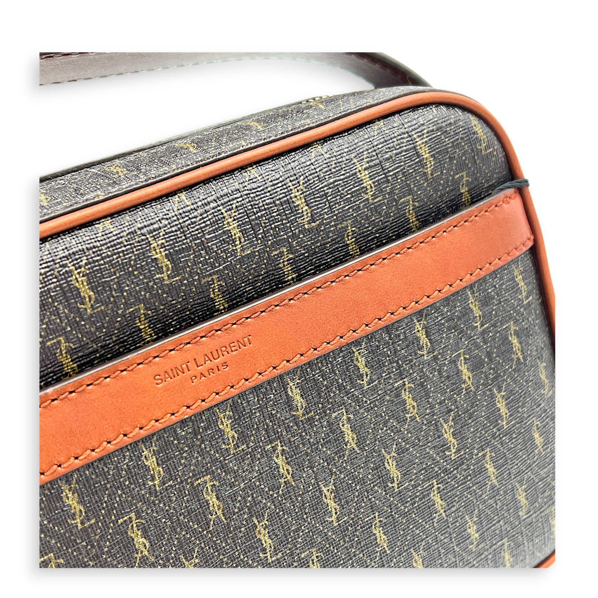 Le Monogram Shoulder Bag Brown in Coated Canvas, Gold hardware