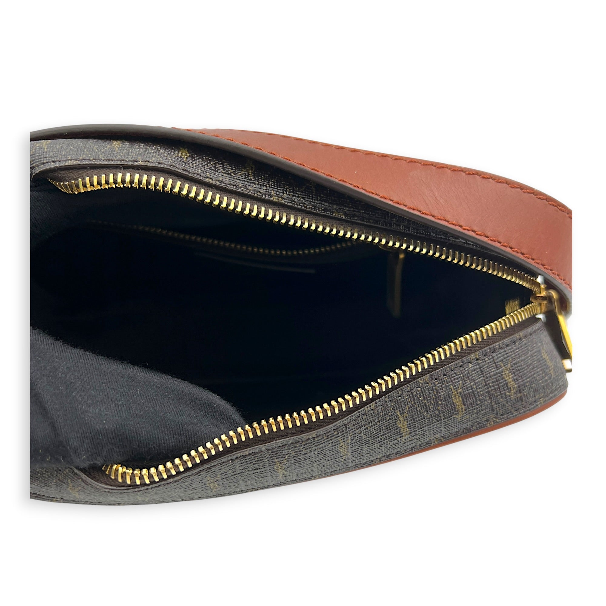 Le Monogram Shoulder Bag Brown in Coated Canvas, Gold hardware