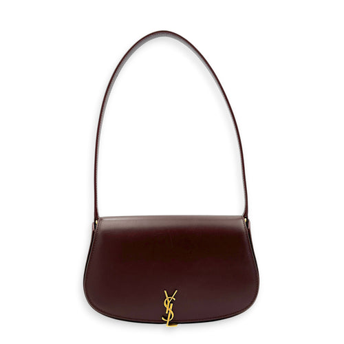 Voltaire Shoulder Bag Red in Calfskin, Gold hardware