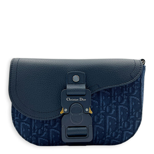 Saddle Blue Messenger in Canvas, Gold hardware