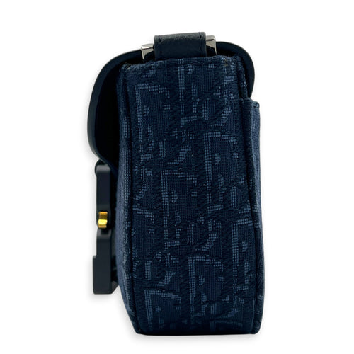 Saddle Blue Messenger in Canvas, Gold hardware