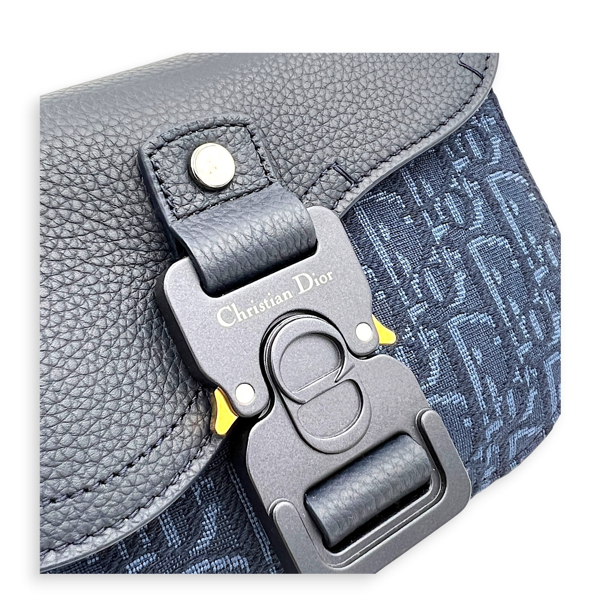 Saddle Blue Messenger in Canvas, Gold hardware