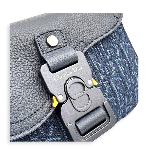 Saddle Blue Messenger in Canvas, Gold hardware