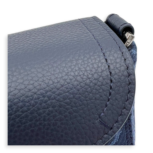 Saddle Blue Messenger in Canvas, Gold hardware