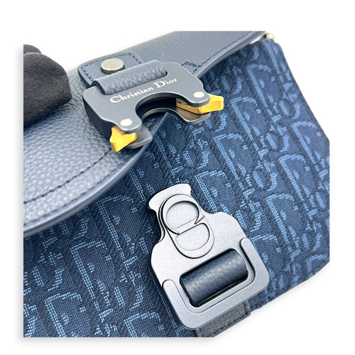 Saddle Blue Messenger in Canvas, Gold hardware