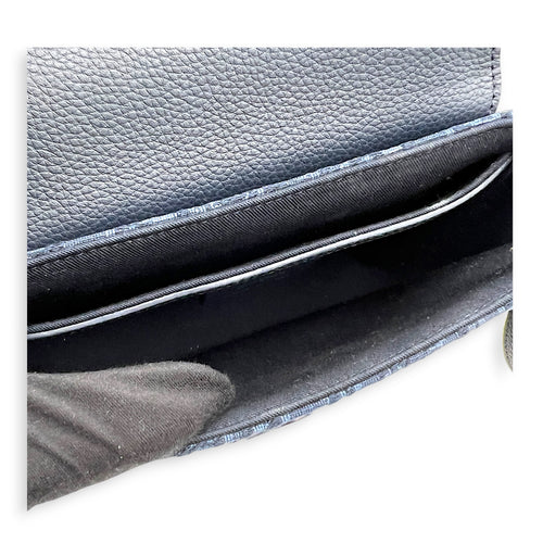 Saddle Blue Messenger in Canvas, Gold hardware
