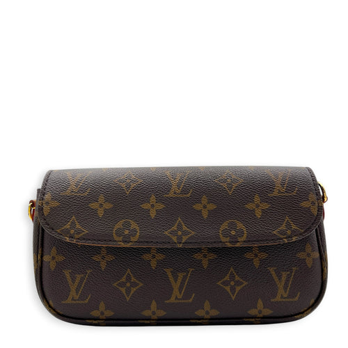 Lily Wallet On Chain Brown in Monogram Coated Canvas, Gold hardware