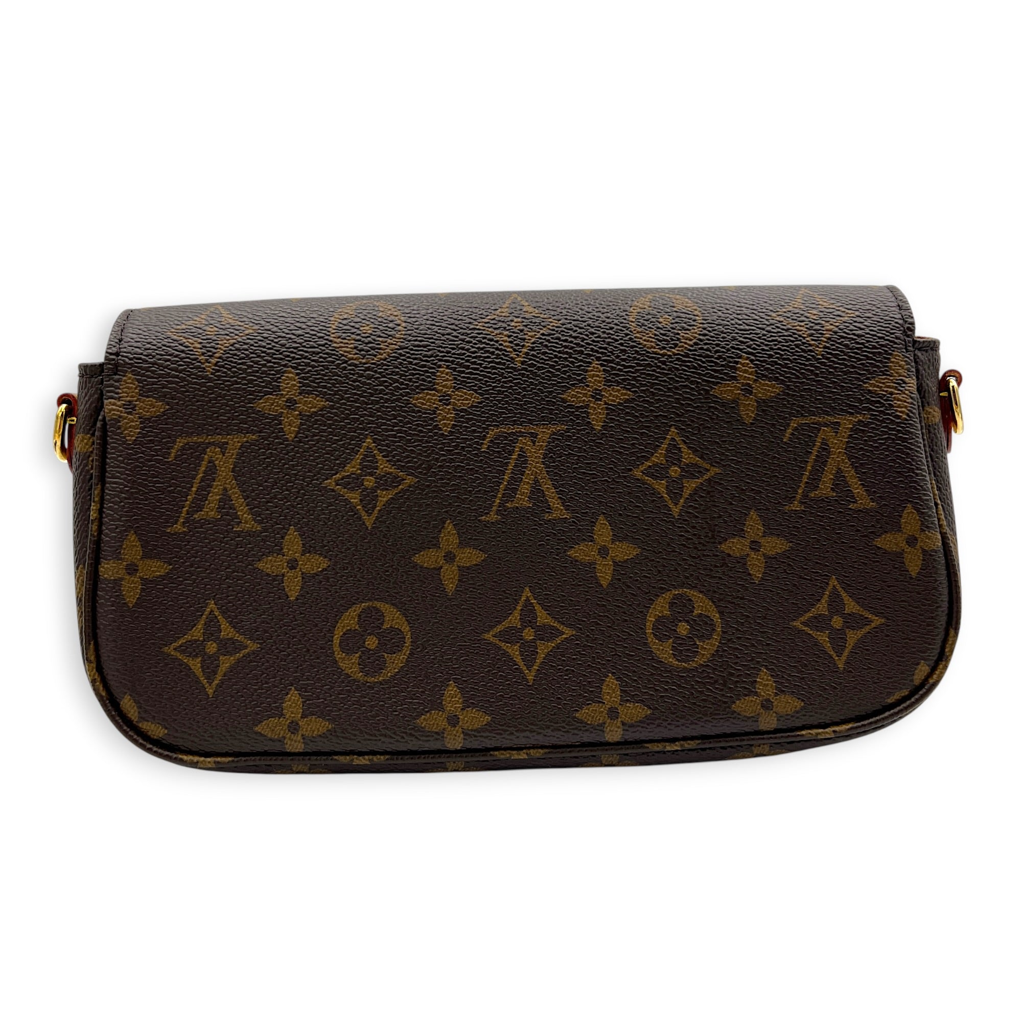 Lily Wallet On Chain Brown in Monogram Coated Canvas, Gold hardware