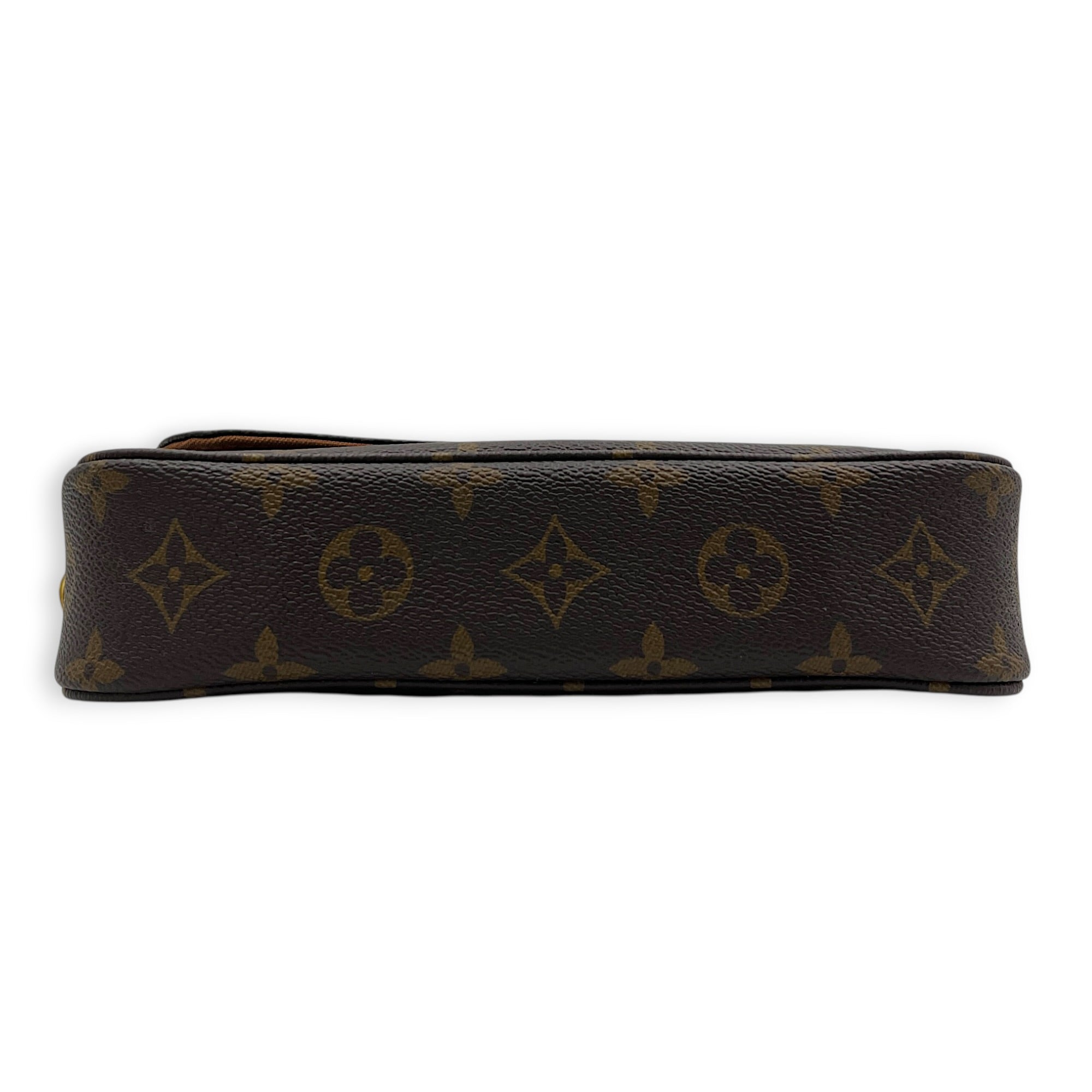 Lily Wallet On Chain Brown in Monogram Coated Canvas, Gold hardware