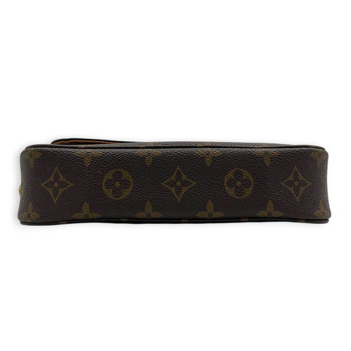 Lily Wallet On Chain Brown in Monogram Coated Canvas, Gold hardware