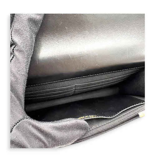 CC Top Handle Wallet On Chain Black in Lambskin, Gold hardware