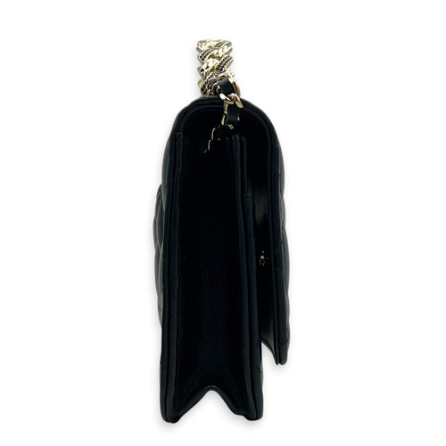 CC Top Handle Wallet On Chain Black in Lambskin, Gold hardware