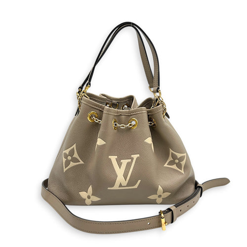 Bundle Bucket Bag Beige in Empreinte Leather, Gold hardware